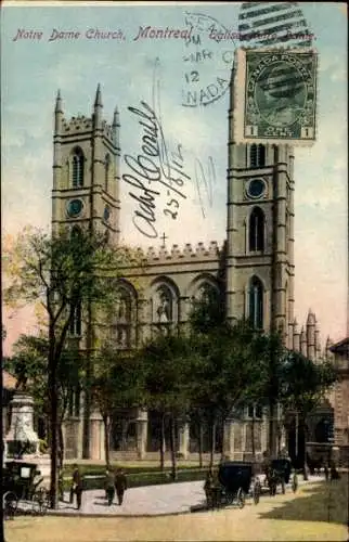 Ak Montreal Quebec Kanada, Notre-Dame-Kirche