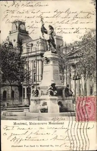 AK Montreal Quebec Kanada, Maisoneuve-Denkmal