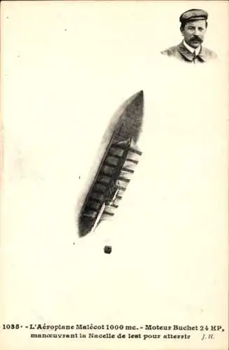 Ak Luftschiff Malécot, vom Boden gesehen