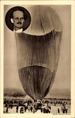 Ak Professor Auguste Piccard, Ballon, Heißluftballon