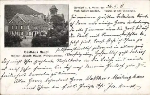 Ak Cobern Kobern Gondorf an der Mosel, Gasthaus Haupt