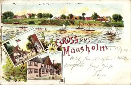 Litho Maasholm an der Schlei, Ortsansichten