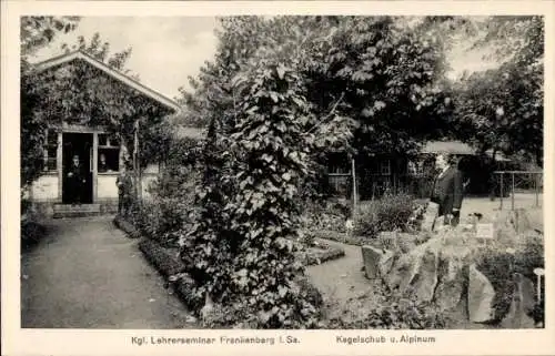Ak Frankenberg in Sachsen, Lehrerseminar, Kegelschub, Alpinum