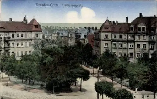 Ak Dresden Cotta, Grillparzerplatz