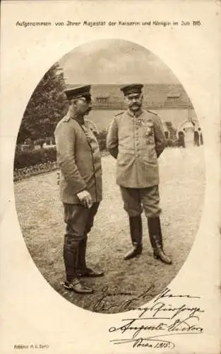 Ak Kaiser Wilhelm II., Generalfeldmarschall Paul von Hindenburg, Posen 1915