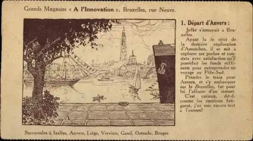 Set von 8 Ak, Reise Antwerpen, Rio, Uruquay,  Puntas-Arenas