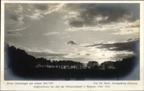 Set von 17 Ak, Ernste Stimmungen aus unserer Zeit, Dr. Sauer, Zwingenberg