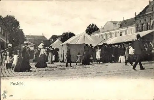 Ak Roskilde Dänemark, Marktleben