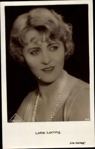 Ak Schauspielerin Lotte Lorring, Portrait