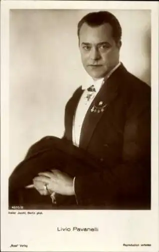 Ak Schauspieler Livio Pavanelli, Portrait