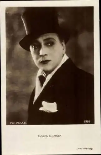 Ak Schauspieler Gösta Ekman, Portrait, Zylinder, Amag 5355