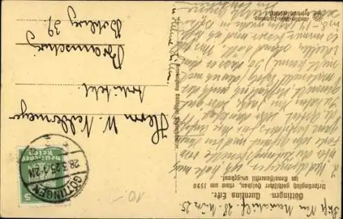 Steindruck Ak Göttingen in Niedersachsen, Quentins Ecke, Geschäft Georg Quentin