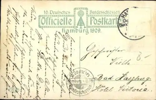 Ak Hamburg, 16. Dt. Bundesschießen 1909, Weinlokal