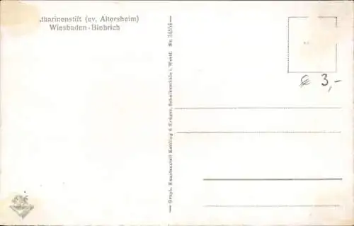 Ak Biebrich am Rhein Wiesbaden, Katharinenstift, ev. Altersheim