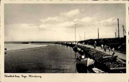 Ak Mrzeżyno Ostseebad Deep Pommern, Rega-Mündung