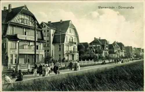 Ak Ostseebad Warnemünde Rostock, Dünenstraße, Promenade