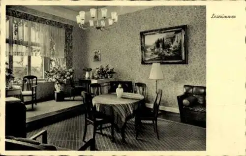 Ak Kettwig Essen im Ruhrgebiet, Stadtwald-Sanatorium Jungborn, Lesezimmer