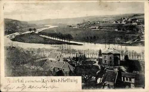 Ak Kettwig Essen im Ruhrgebiet, Ruhrtal zwischen Werden und Kettwig
