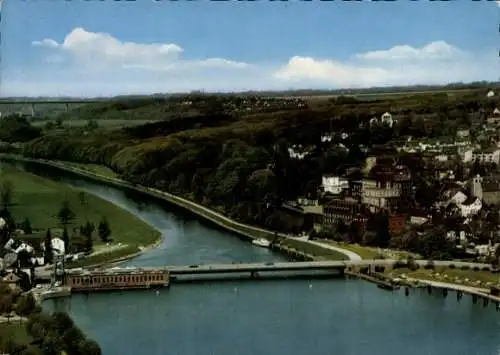 Ak Kettwig Essen im Ruhrgebiet, Teilansicht, Stausee, Brücke