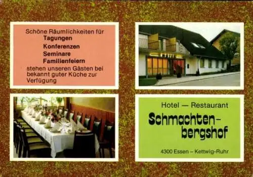 Ak Kettwig Essen im Ruhrgebiet, Hotel Restaurant Schmachtenbergshof