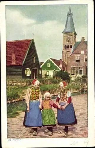 Ak Marken Nordholland, Op Marken, Kinder, Trachten
