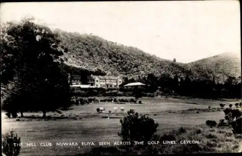 Ak Nuwara Eliya Sri Lanka, The Hill Club, über die Golfplätze gesehen