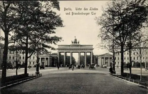 Ak Berlin Mitte, Brandenburger Tor, Unter den Linden
