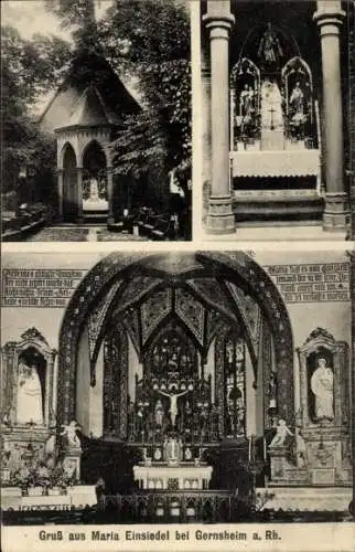 Ak Gernsheim am Rhein, Maria Einsiedel, Kapelle, Innenansicht der Kirche, Altar