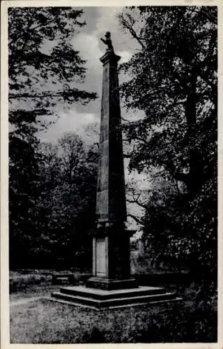 Ak Erfelden Riedstadt in Hessen, Schwedensäule am Altrhein bei Forsthaus Knoblochsaue