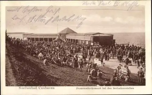 Ak Nordseebad Cuxhaven, Promenadenkonzert bei den Seebadeanstalten