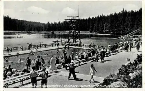 Ak Hahnenklee Bockswiese Goslar, Kuttelbacher Teich, Familienbad