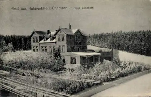 Ak Hahnenklee Bockswiese Goslar, Haus Elisabeth, Winter