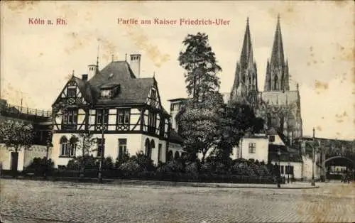 Ak Köln am Rhein, Kaiser Friedrich Ufer, Dom