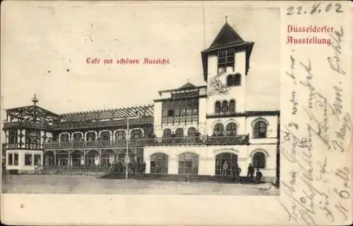 Ak Düsseldorf am Rhein, Ausstellung 1902, Café zur schönen Aussicht
