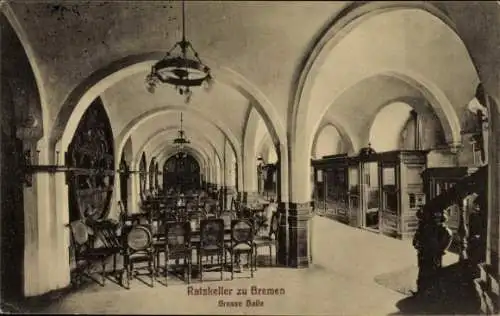 Ak Hansestadt Bremen, Ratskeller zu Bremen, Große Halle, Kreuzgewölbe