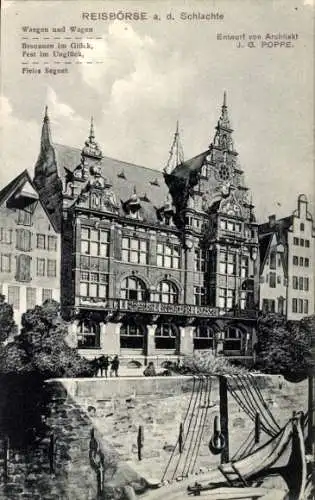 Ak Hansestadt Bremen, Reisbörse an der Schlachte, Entwurd Architekt J. G. Poppe