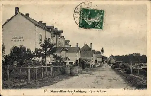 Ak Marseilles lès Aubigny Cher, Quai de Loire