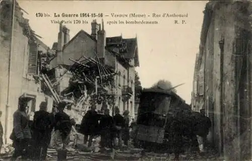 Ak Verdun Meuse, Rue d'Anthouard, Kriegszerstörung I. WK