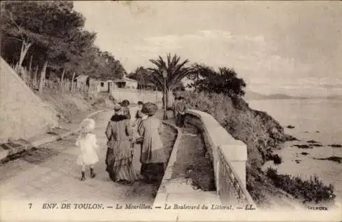 Ak Toulon Var, Le Mourillon, Boulevard du Littoral