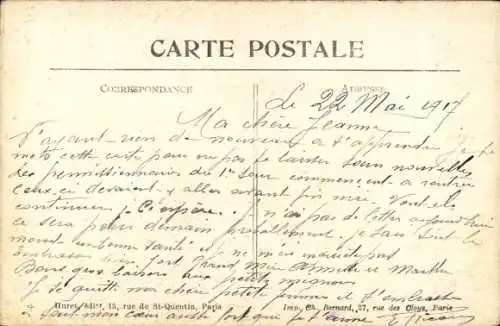 Ak Saint Aurin Somme, Vue interieure du Chateau, Ruine