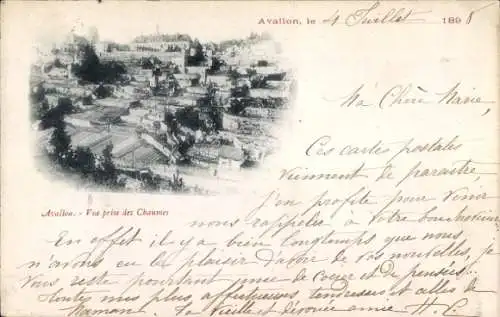 Ak Avallon Yonne, Vue prise des Chaumes