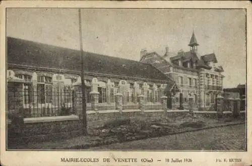 Ak Venette Oise, Mairie-Ecoles