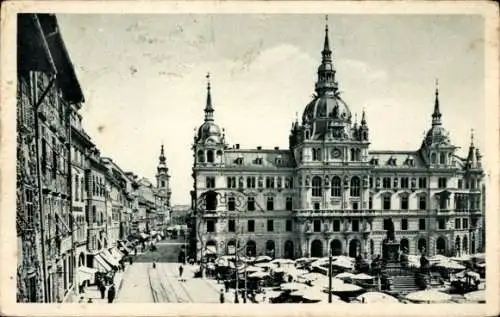 Ak Graz Steiermark, Hauptplatz, Rathaus