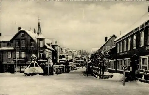 Ak Braunlage im Oberharz, Elbingeröderstraße, Winter