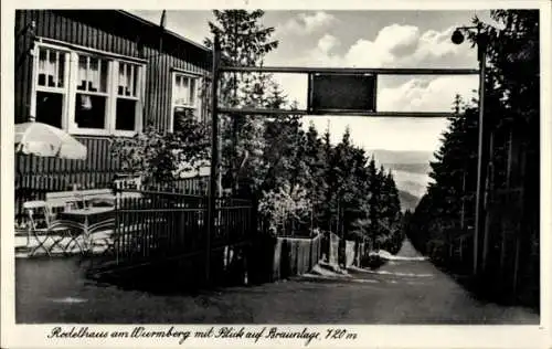 Ak Braunlage im Oberharz, Wurmberg, Rodelhaus