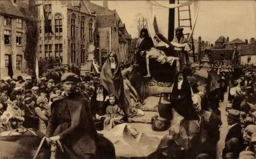 Ak Bruges Brügge Flandern Westflandern, Procession du St. Sang