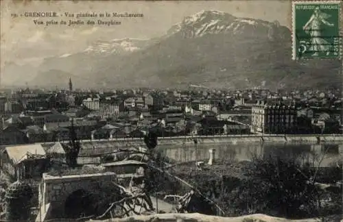 Ak Grenoble Isère, Panorama, Moucherotte, Vue prise du Jardin des Dauphins