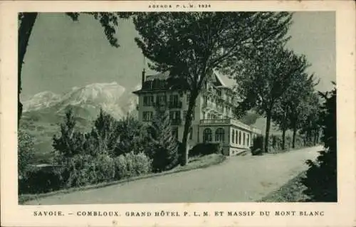 Ak Combloux Haute Savoie, Grand Hotel P.L.M. et Massif du Mont Blanc