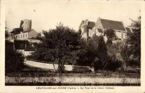 Ak Chatillon sur Indre, Turm, Altes Schloss