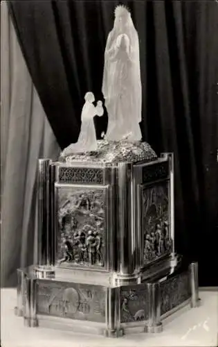 Ak Lourdes Hautes Pyrénées, Vierge de Lourdes et Bernadette, de Janie et F. Bielle